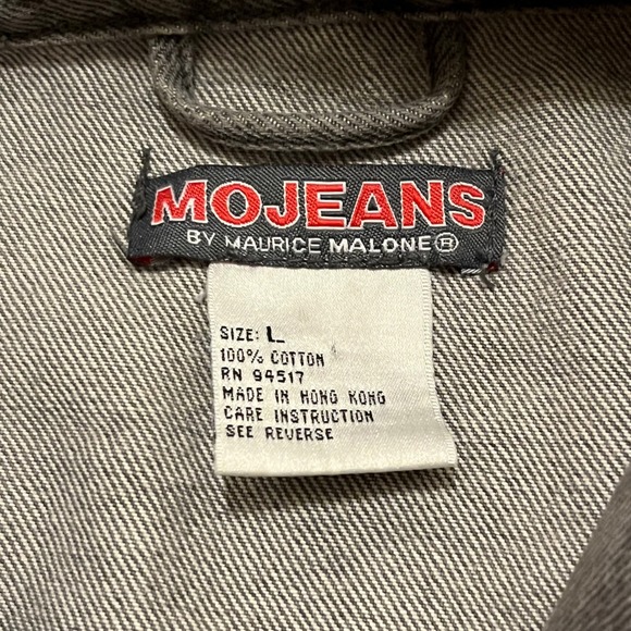 Vintage Mojeans by Maurice Malone Denim Jacket Men‎ Large Gray Wash Embroidered - Picture 6 of 6